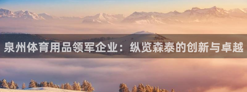 欧陆娱乐是真的假的：泉州体育用品领军企业：纵览森泰的