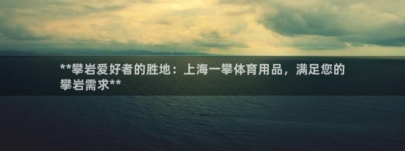 欧陆娱乐有风险吗：**攀岩爱好者的胜地：上海一攀体育